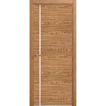 Межкомнатная дверь шпон Гладкая 1 дуб натуральный остеклённая