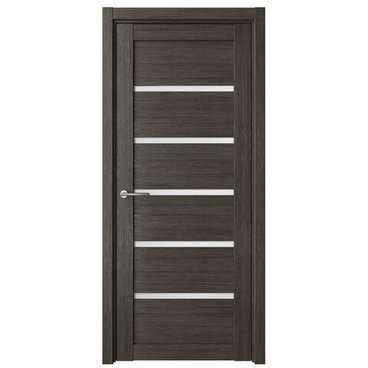 Межкомнатная дверь Вена эко-шпон серый кедр со стеклом