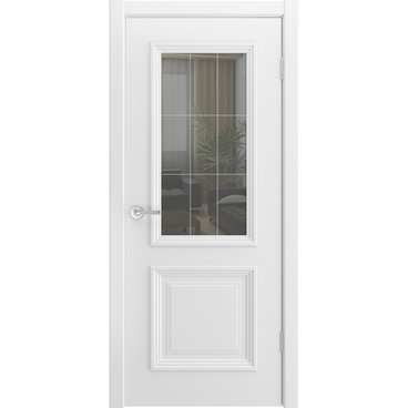 Межкомнатная дверь эмаль Скалино 2 белая со стеклом