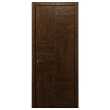 Межкомнатная дверь массив дуба Alvero Флэт-III орех глухая