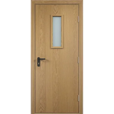 Дверь противопожарная деревянная ПВХ EI60 дуб со стеклом