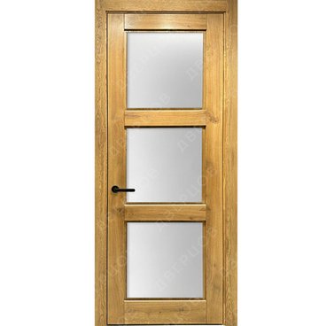 Межкомнатная дверь массив дуба с сучком Дверцов Турин остеклённая дуб рустикальный