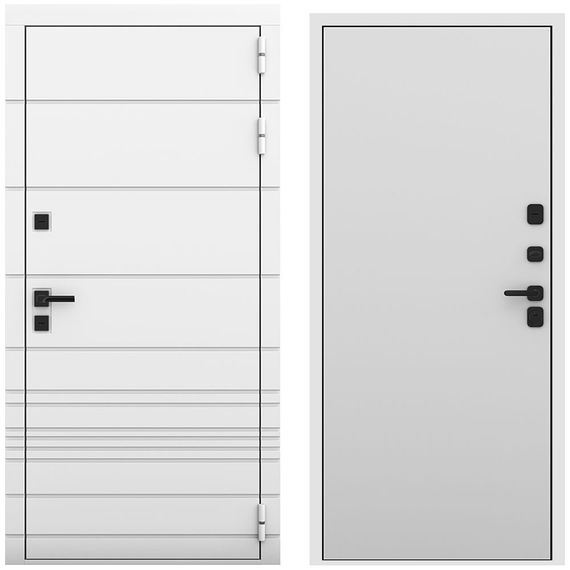 Входная дверь Бионика белый матовый панель гладкая