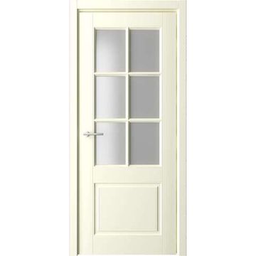 Межкомнатная дверь эмаль Классика 4 слоновая кость остеклённая