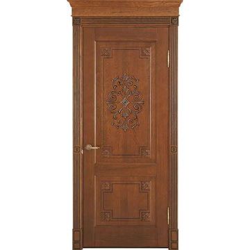 Дверь массив дуба Флоренция табачный глухая