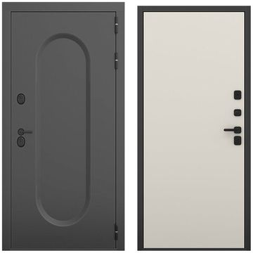 Входная дверь Мэмфис чёрный силк панель гладкая