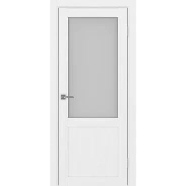 Межкомнатная дверь экошпон Турин 502.21 белый лёд остеклённая