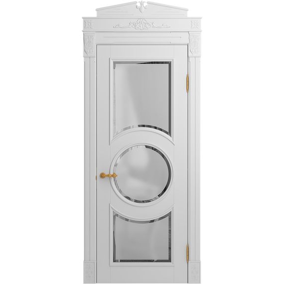 Межкомнатная дверь массив бука Viporte Лацио Амбиенте белая эмаль остекление 3