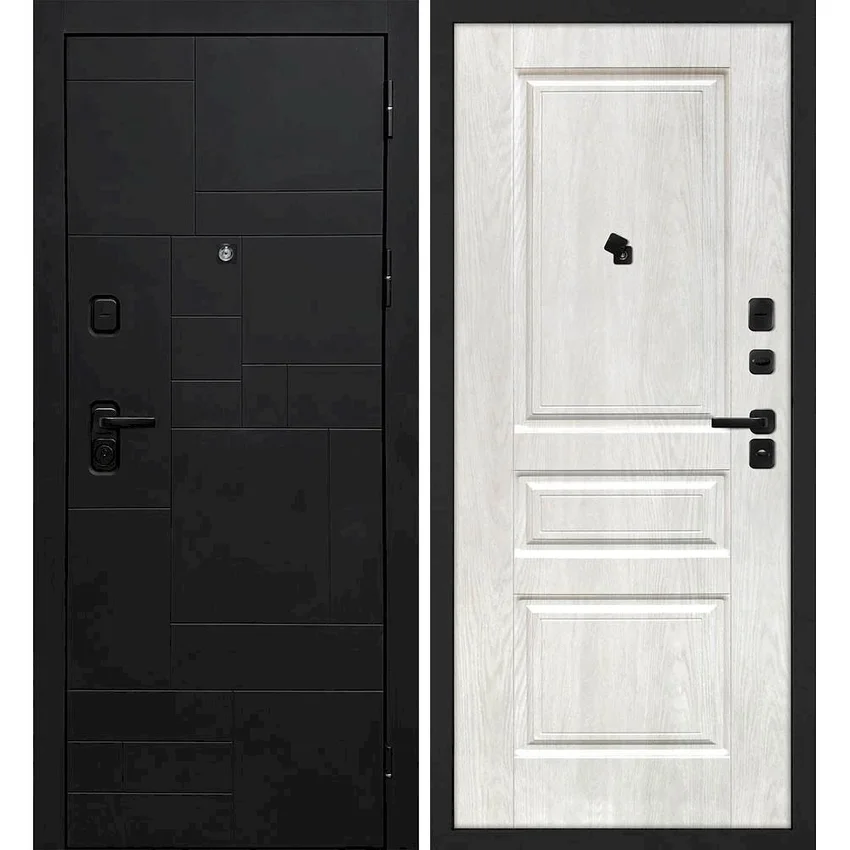 Входная дверь Лабиринт-201 панель фрезерованная дуб жемчужный