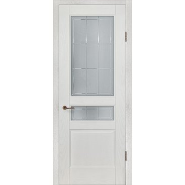 Межкомнатная дверь шпон Прованс 9 белый ясень со стеклом