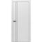 Межкомнатная дверь ПЭТ Silk-2 светло-серая кромка ABS чёрная молдинг