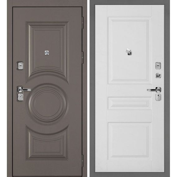 Входная дверь Плаза-177 панель фрезерованная PR-150 белая