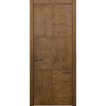 Межкомнатная дверь массив дуба шпон ясеня Alvero Флэт-3 аликанто глухая