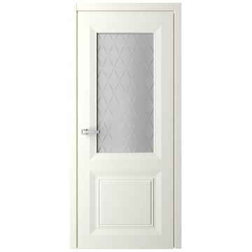 Межкомнатная дверь эмаль Стиль Богема латте остеклённая