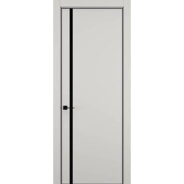 Межкомнатная дверь керамик MN 5 слоновая кость стекло чёрное