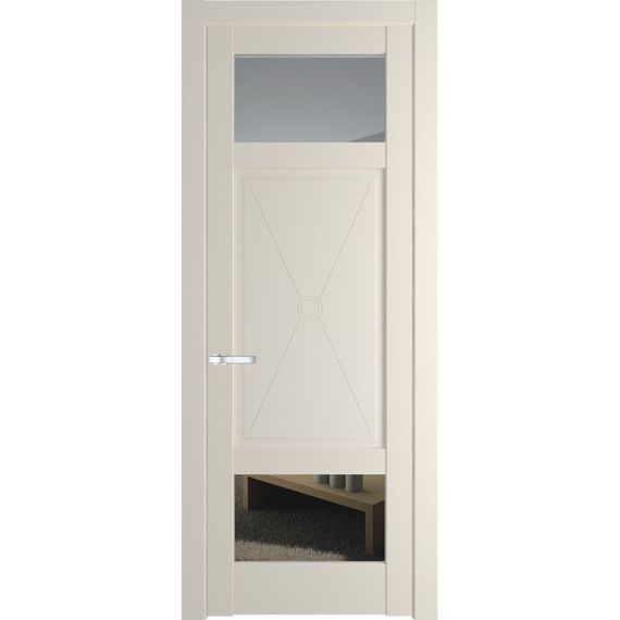 Межкомнатная дверь 1.3.2PM кремовая магнолия остеклённая