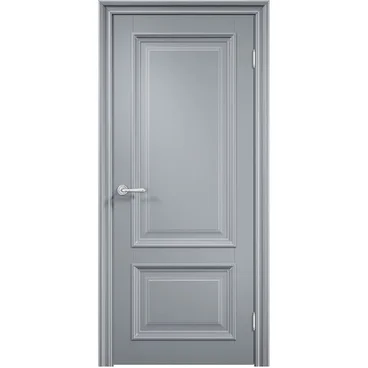 Межкомнатная дверь эмаль Дверцов Больцано 2 RAL 7047 патина серебро глухая