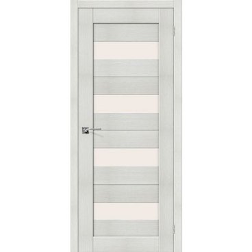 Межкомнатная дверь экошпон Bravo Порта-23 bianco veralinga остеклённая