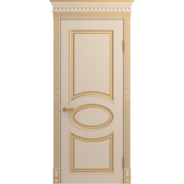Межкомнатная дверь массив бука Viporte Лацио ваниль патина золото глухая