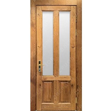 Входная дверь из массива дуба Авиано с сучками венге под стеклопакет