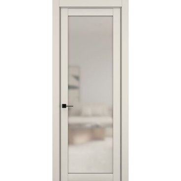 Межкомнатная дверь керамик NC 2 жемчужный остеклённая