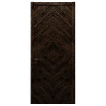 Межкомнатная дверь массив дуба Alvero Флэт-I орех чëрный глухая