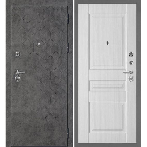 Входная дверь Тетра-126 панель фрезерованная PR-150 сандал белый