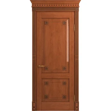 Межкомнатная дверь массив дуба Флоренция табачный глянец глухая