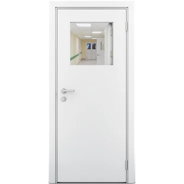 Влагостойкая дверь белая с открывающимся окном