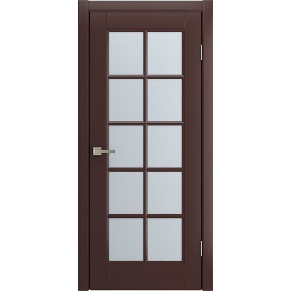 Фото двери Аморе коричневая эмаль RAL 8016 со стеклом