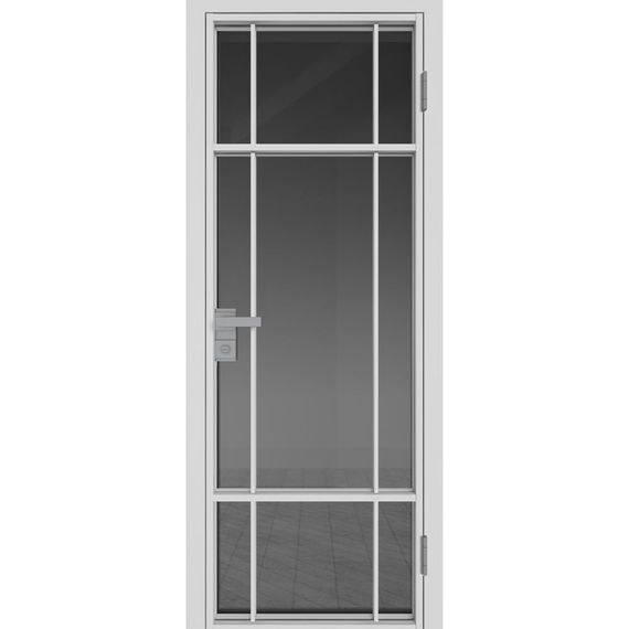 Межкомнатная алюминиевая дверь 8AG белая матовая RAL 9003 остеклённая