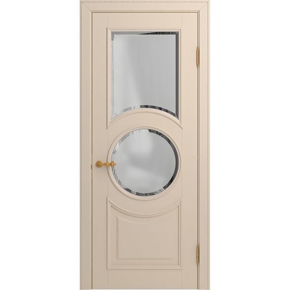 Межкомнатная дверь массив бука Viporte Лацио Амбиенте ваниль остекление 2