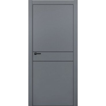 Межкомнатная дверь ПЭТ Silk-3 графит кромка ABS чёрная молдинг
