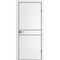 Межкомнатная дверь экошпон ДП-52 white pearl AL чёрная кромка глухая