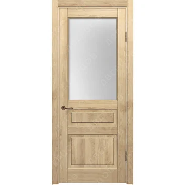 Межкомнатная дверь массив дуба без сучка Дверцов Болонья ПО-1 остеклённая