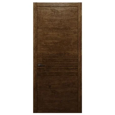 Межкомнатная дверь массив дуба Alvero Флэт-II орех золотой глухая