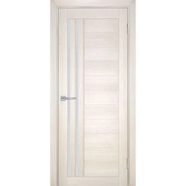 Межкомнатная дверь экошпон Мариам Техно-738 сандал бежевый стекло сатинат белый