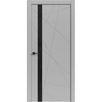Межкомнатная дверь Tamburat Light Geometry 4304 лофт светлый кромка ABS чёрная стекло чёрное