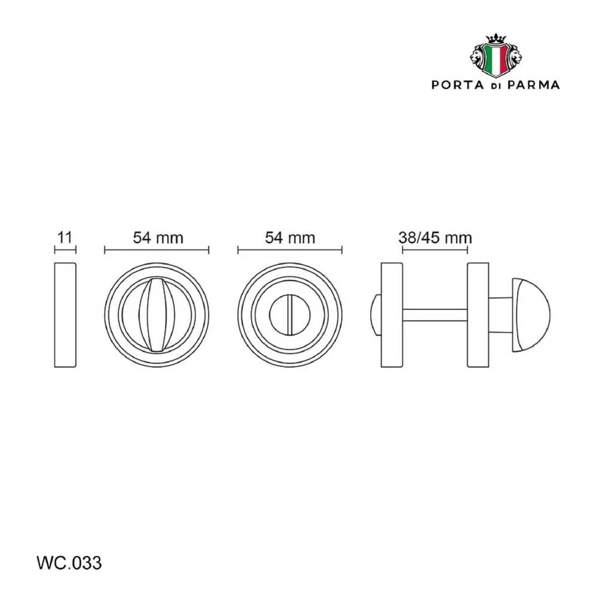 Фиксатор WC поворотный Porta Di Parma WC.033 PVD