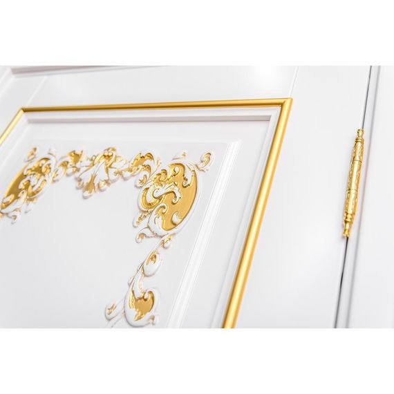 Дверь массив бука Лацио Ампир аворио патина золото глухая