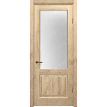 Межкомнатная дверь массив дуба без сучка Дверцов Ливорно остеклённая