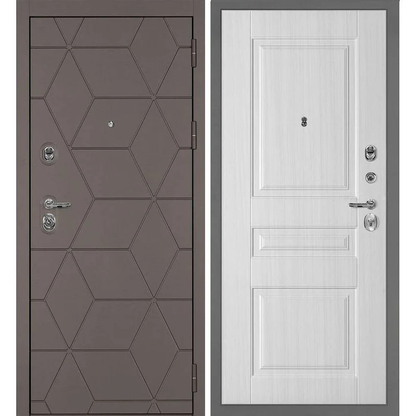 Входная дверь Тетра-181 панель фрезерованная PR-150 сандал белый