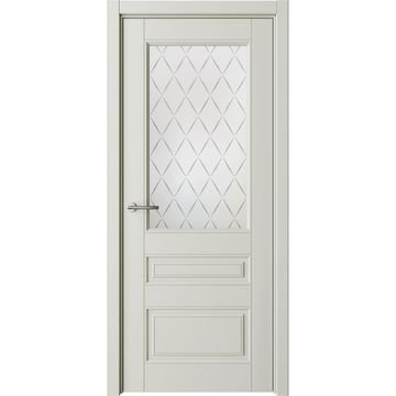 Межкомнатная дверь эмаль Классика 3 латте остеклённая