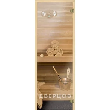 Дверь для сауны прозрачная ручка кноб