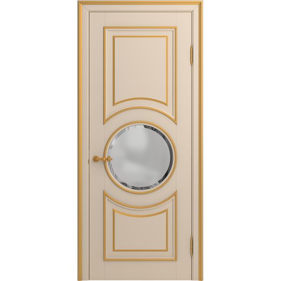 Межкомнатная дверь массив бука Viporte Лацио Амбиенте ваниль патина золото остекление 4