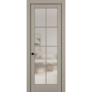 Межкомнатная дверь керамик NC 11 бежевый остеклённая