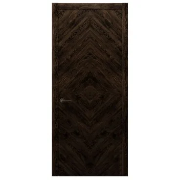 Межкомнатная дверь массив дуба Alvero Флэт-I орех чëрный глухая