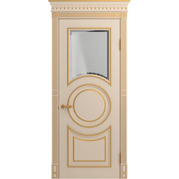 Межкомнатная дверь массив бука Viporte Лацио Амбиенте ваниль патина золото остекление 1