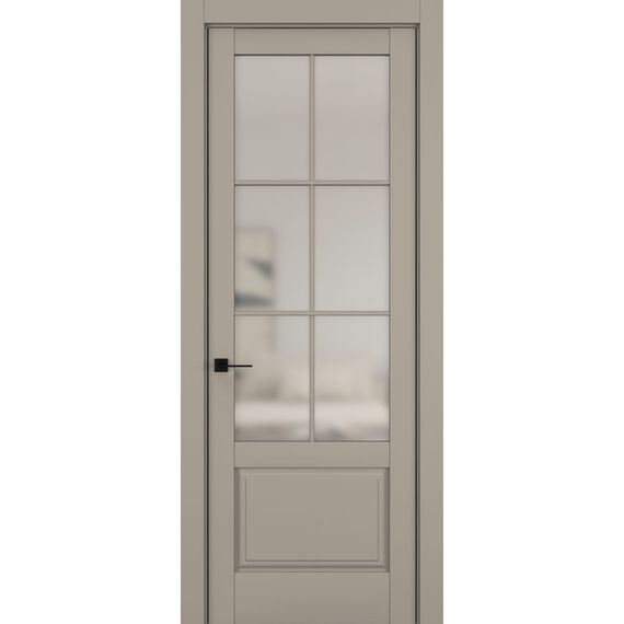 Фото межкомнатной двери керамик NC 12 бежевый остеклённая