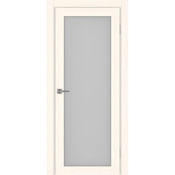 Межкомнатная дверь экошпон Турин 501.2 ясень светлый остеклённая